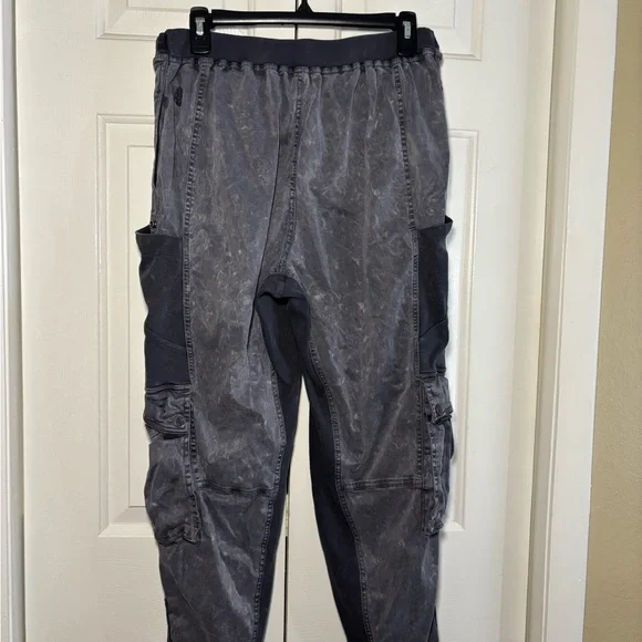 Free People Movement Gray Cargo Pants with Zipper Detail - Picture 5 of 6